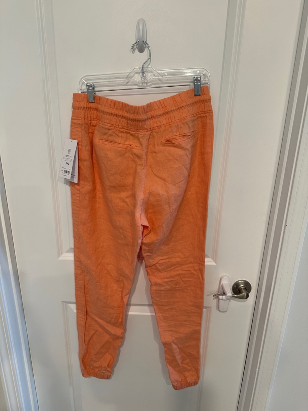 Athleta Neon Orange Linen Joggers Size 10TALL - Picture 6 of 7